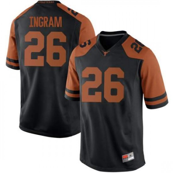 Men's University of Texas #26 Keaontay Ingram Replica Stitched Jersey Black